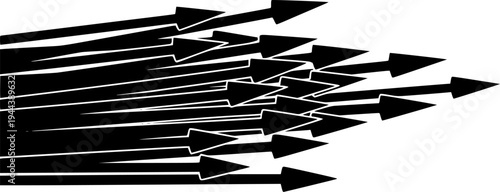 Set of spearhead, warrior spear in different variations, spearhead icons or warrior pikes in black.
