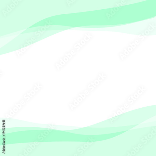 シンプルなウェーブ背景フレーム パステル緑 1:1	
