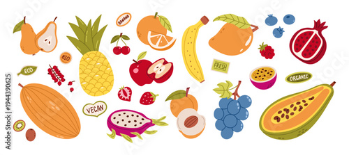 Fruits and berries set