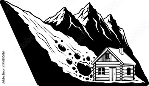 Set of icons of natural disasters, earthquake, flood, then, flooding, storm and prices on the beach, icons in the form of black silhouettes.
