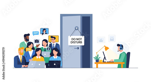 Focused Work: Do Not Disturb Sign for Deep Concentration & Productivity