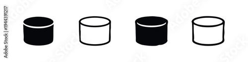 Cylindrical Smart Speaker or Container Icon Set: Modern Object Vector Graphics