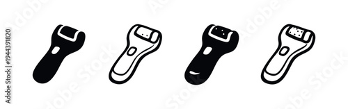 Epilator and Electric Shaver Device Icon Set. Personal care and hair removal grooming appliances.