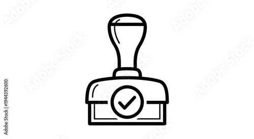 Approved Stamp Icon with Check Mark, Vector Illustration of Rubber Stamp and Confirmation Symbol
