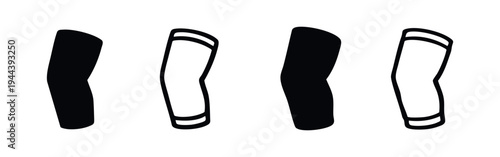Arm Sleeve icons set. Sports arm warmer or sun protection sleeve symbol collection in solid and outline style.
