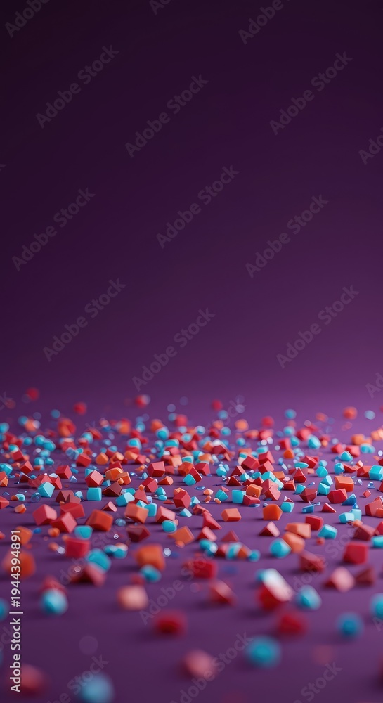 Obraz premium Abstract scattered small geometric shapes creating a minimalist, empty backdrop suitable for graphic design and presentation use, canvas, shape, repeatable