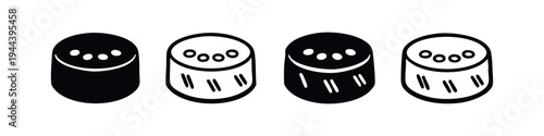 Baguette or Loaf of Bread Icon Set - Bakery Food Outline and Silhouette Vector Collection