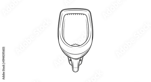 Urinal Line Art Illustration - Clean Modern Bathroom Fixture