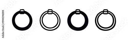 Hair Crimpers Icon Set. Hair Waver Styling Tool Symbol. Simple Black and White Beauty Appliance Vector Illustration.