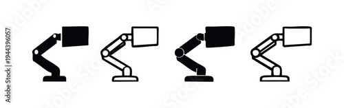 Set of Hand-Drawn Multimedia Receiver or Electronic Device Icons