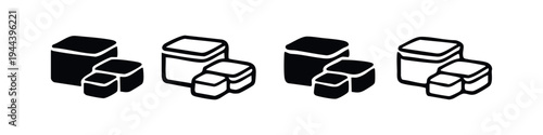 Stacked Storage Boxes Isometric Icons