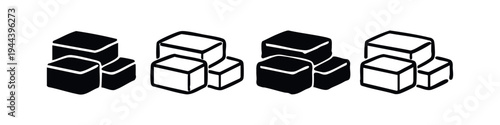 Modular Stackable Cuboid Storage Icons