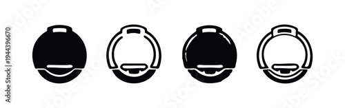 Oval Travel Bag Icon Set (Top/Side View). Backpack and Luggage Symbols for Journeys and Storage.