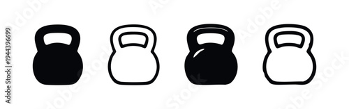 Smooth Kettlebell Weight Training Icons