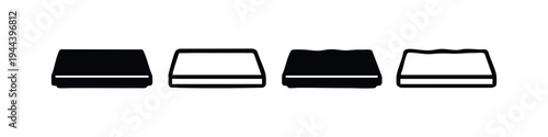 Rectangular Weight or Block Icon Set