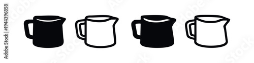 Hand Drawn Drink Pitcher and Jug Icons Set. Doodle Style Beverage Container Vector Illustration.