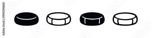 Hand Drawn Cylindrical Container Icons Set. Top View Jar or Can Doodle Vector Illustration.