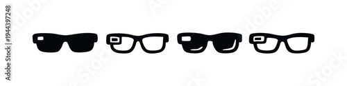 Stylish Eyeglasses and Sunglasses Icon Set. Fashion Spectacles Vector Symbols for Vision and Style.