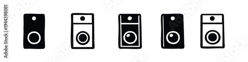 Smart Speaker and Security Camera Icons. Home IoT Devices Collection.