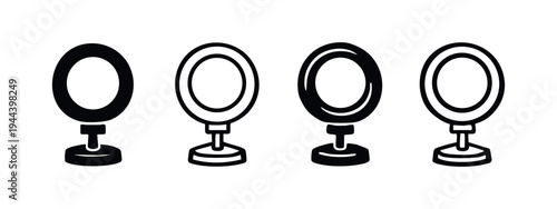 Ring Light Icons Set for Photography and Video Production