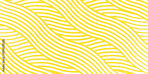  Seamless pasta background with wavy spaghetti lines. Abstract noodle vector pattern for Italian cuisine, culinary wallpaper, restaurant menu, food poster, packaging design and decorative template