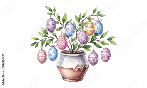 easter eggs and flowers