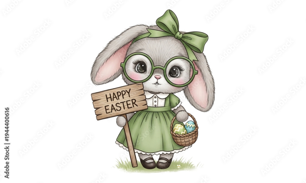 Fototapeta premium easter bunny with a easter egg