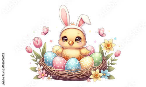 easter bunny with eggs