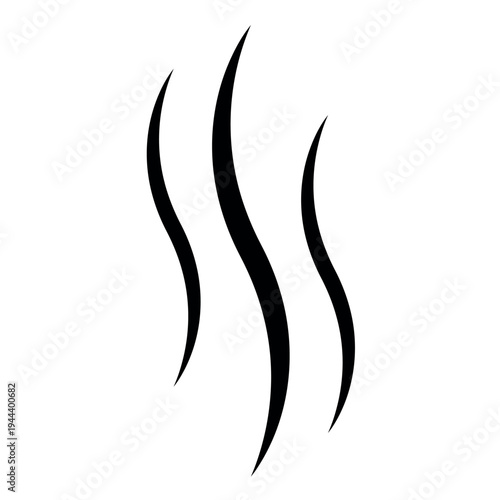 Steam heat thermal symbol showing vapor, simplicity, clarity, universal hot indicator, vertical wavy rising lines