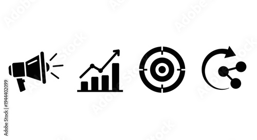 Business icons for marketing strategy.