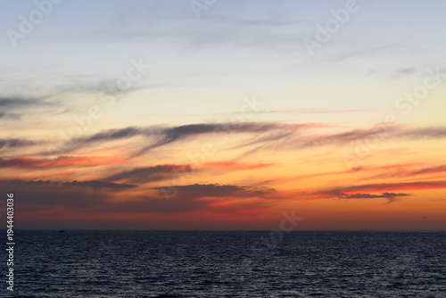 Colorful Sunset Sky Over the Pacific Ocean