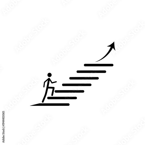 Person Climbing Stairs Towards Success and Growth