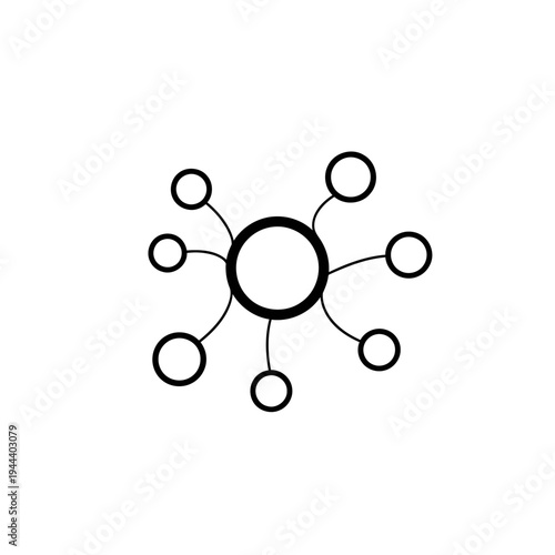 Centralized network with surrounding connections illustration