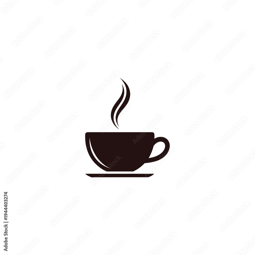 Obraz premium Steaming hot coffee cup icon.