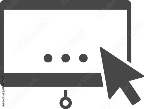 Vector login screen icon with cursor