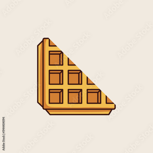 A delicious slice of crispy waffle.