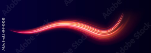Neon arcs twist in fluid motion, glowing with kinetic energy. Light streaks radiate across the canvas. Perfect for futuristic tech or sci-fi backgrounds.