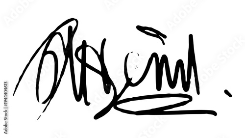 Bold Signature Handwriting Illustration with Unique Flourish and Ink Strokes for Creative Identity Projects.