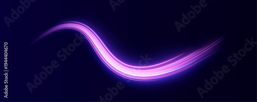 Vibrant neon streaks form twisting loops in continuous motion. Motion blur adds depth and speed sensation. Ideal for futuristic or sci-fi backgrounds.