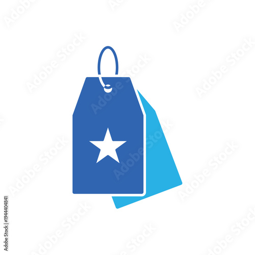 icon a brand reputation with star price tags, isolated against a clean background.
