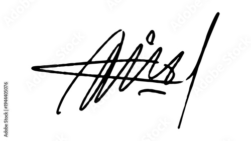 Bold Hand Drawn Signature Illustration with Dynamic Cursive Lines for Edgy Professional Identity and Branding.