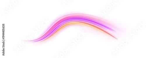 Pink and orange neon streaks curve dynamically across the frame. Motion blur enhances speed and energy perception. Perfect for futuristic and AI visuals. PNG