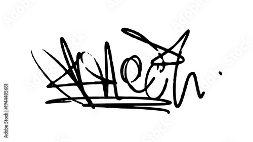 Artistic Signature Handwriting Illustration with Unique Ink Flourish for Creative Professional Branding and Design.
