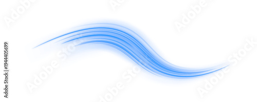 Blue neon streaks twist and loop dynamically. Motion blur creates a sense of speed and energy flow. Great for cyberpunk and futuristic designs.