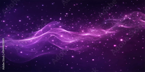 Cosmic Elegance: Waves of ethereal purple nebula dance across a starlit expanse, a celestial ballet of light and color that evokes the boundless wonders of the universe.