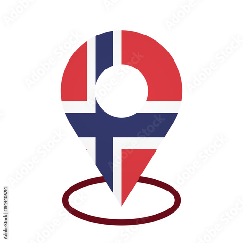 Norway Flag Map Pin Location Icon Vector Set