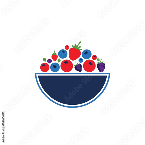 Colorful Berries in a Bowl.