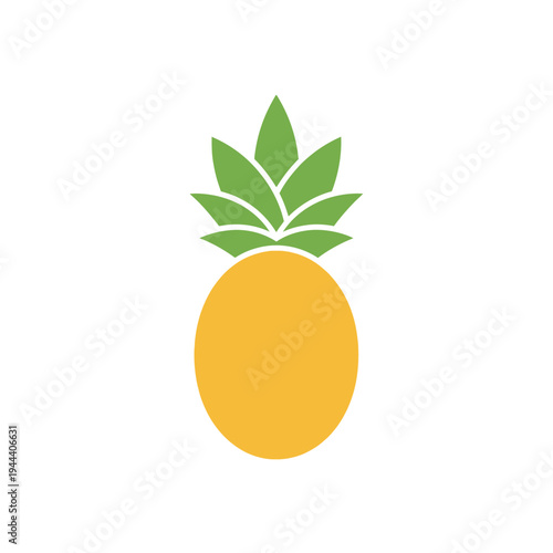 Simple Yellow Pineapple Fruit Icon.
