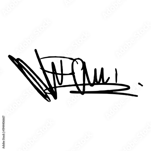 Artistic Hand Drawn Signature Illustration with Dynamic Ink Strokes for Creative Personal Identity and Branding.