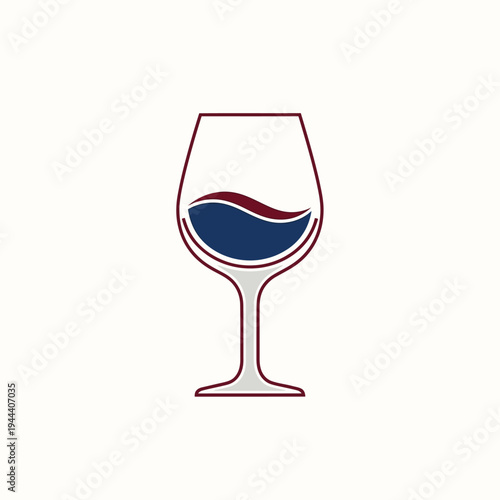 Wine Glass with Red Wine Inside.